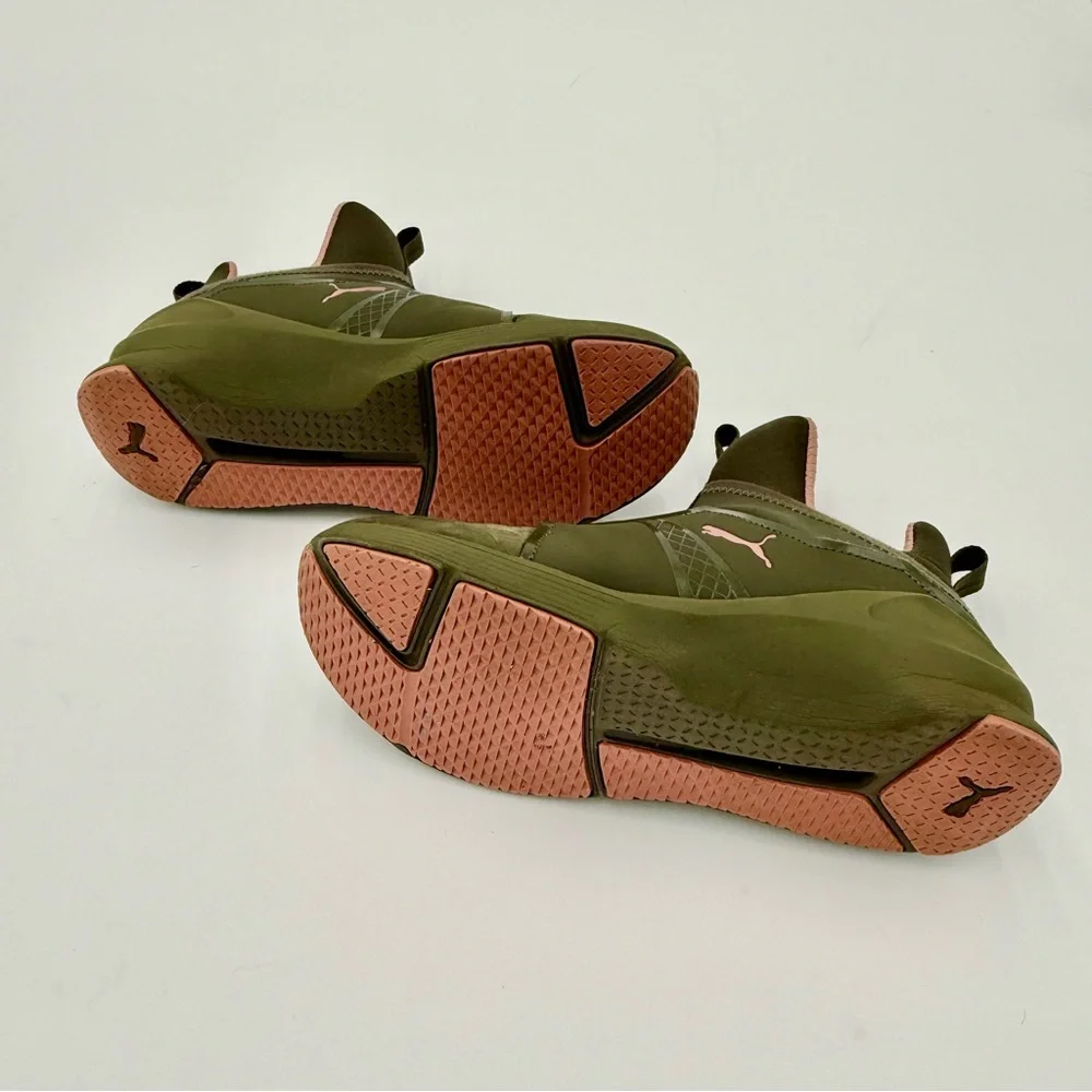 Puma Green Sneakers with Pink Highlights - Picture 7 of 9